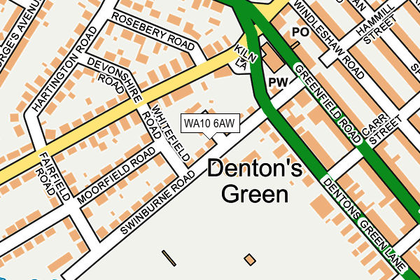 WA10 6AW map - OS OpenMap – Local (Ordnance Survey) WA10 6AW map - OS OpenMap – Local (Ordnance Survey)