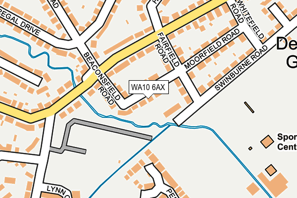 WA10 6AX map - OS OpenMap – Local (Ordnance Survey) WA10 6AX map - OS OpenMap – Local (Ordnance Survey)