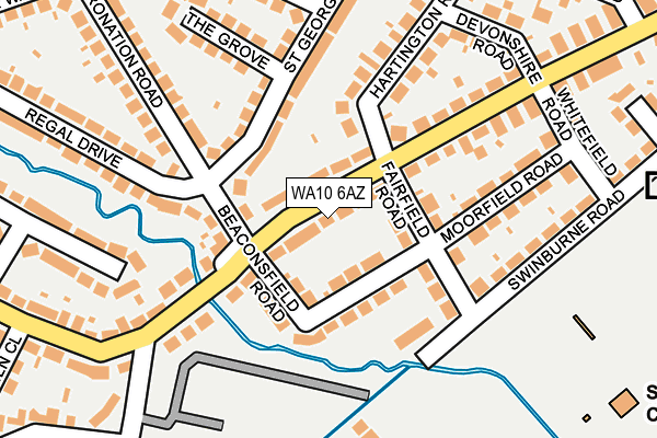 WA10 6AZ map - OS OpenMap – Local (Ordnance Survey) WA10 6AZ map - OS OpenMap – Local (Ordnance Survey)