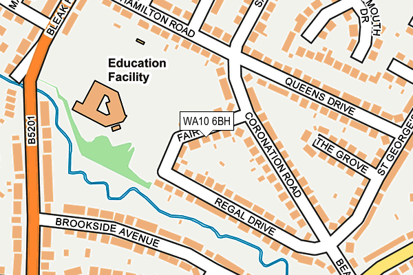 WA10 6BH map - OS OpenMap – Local (Ordnance Survey) WA10 6BH map - OS OpenMap – Local (Ordnance Survey)
