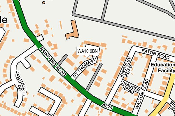 WA10 6BN map - OS OpenMap – Local (Ordnance Survey) WA10 6BN map - OS OpenMap – Local (Ordnance Survey)