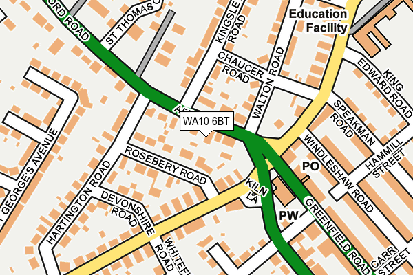 WA10 6BT map - OS OpenMap – Local (Ordnance Survey) WA10 6BT map - OS OpenMap – Local (Ordnance Survey)