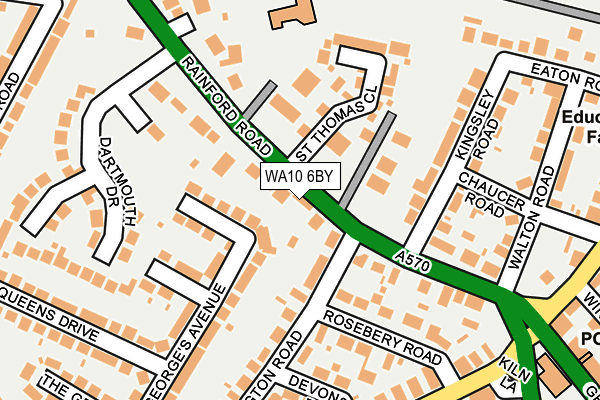 WA10 6BY map - OS OpenMap – Local (Ordnance Survey) WA10 6BY map - OS OpenMap – Local (Ordnance Survey)
