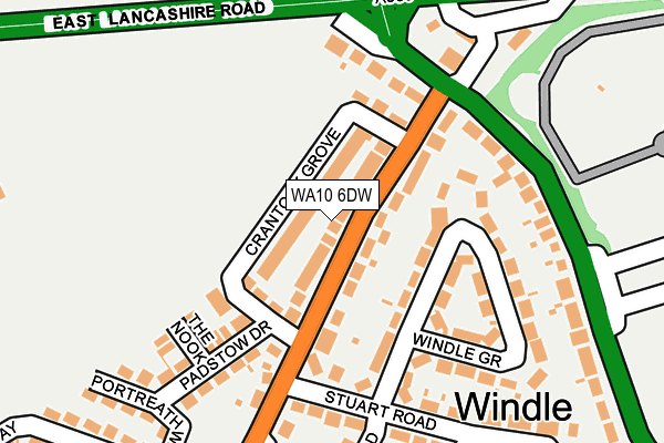 WA10 6DW map - OS OpenMap – Local (Ordnance Survey) WA10 6DW map - OS OpenMap – Local (Ordnance Survey)