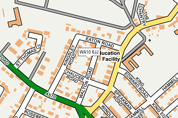 WA10 6JJ map - OS OpenMap – Local (Ordnance Survey) WA10 6JJ map - OS OpenMap – Local (Ordnance Survey)