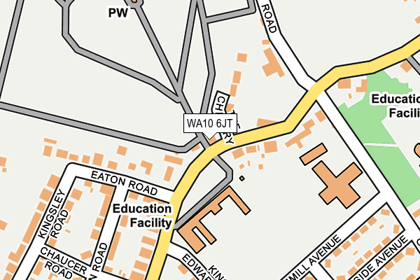 WA10 6JT map - OS OpenMap – Local (Ordnance Survey) WA10 6JT map - OS OpenMap – Local (Ordnance Survey)