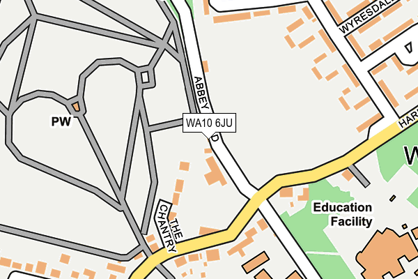 WA10 6JU map - OS OpenMap – Local (Ordnance Survey) WA10 6JU map - OS OpenMap – Local (Ordnance Survey)