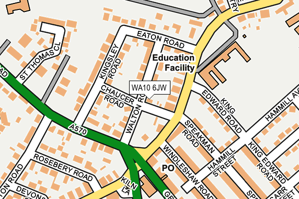 WA10 6JW map - OS OpenMap – Local (Ordnance Survey) WA10 6JW map - OS OpenMap – Local (Ordnance Survey)