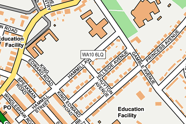 WA10 6LQ map - OS OpenMap – Local (Ordnance Survey) WA10 6LQ map - OS OpenMap – Local (Ordnance Survey)