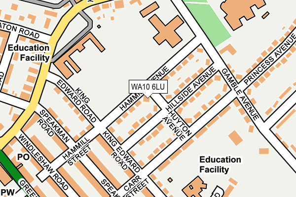 WA10 6LU map - OS OpenMap – Local (Ordnance Survey)