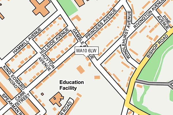 WA10 6LW map - OS OpenMap – Local (Ordnance Survey) WA10 6LW map - OS OpenMap – Local (Ordnance Survey)
