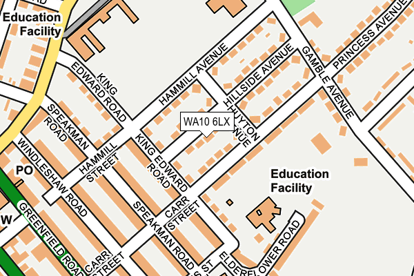 WA10 6LX map - OS OpenMap – Local (Ordnance Survey) WA10 6LX map - OS OpenMap – Local (Ordnance Survey)