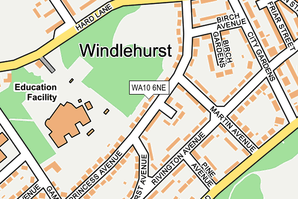 WA10 6NE map - OS OpenMap – Local (Ordnance Survey) WA10 6NE map - OS OpenMap – Local (Ordnance Survey)