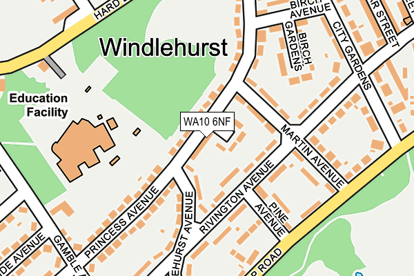 WA10 6NF map - OS OpenMap – Local (Ordnance Survey) WA10 6NF map - OS OpenMap – Local (Ordnance Survey)