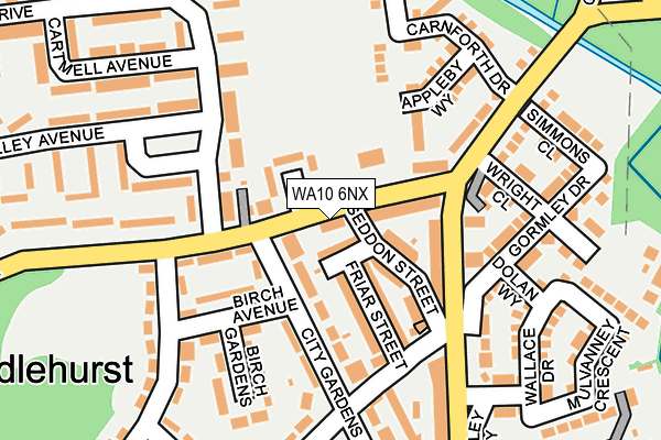 WA10 6NX map - OS OpenMap – Local (Ordnance Survey) WA10 6NX map - OS OpenMap – Local (Ordnance Survey)