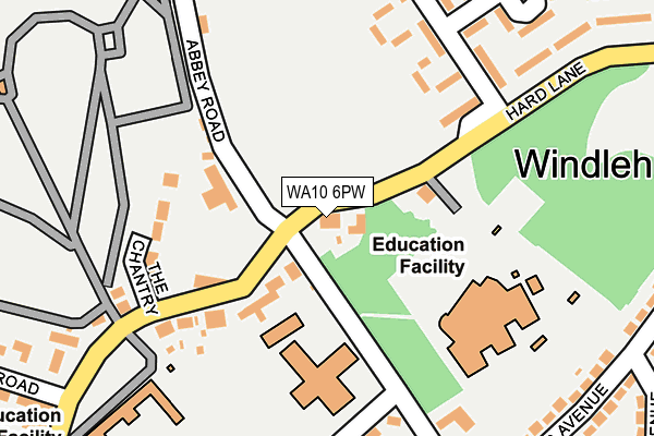 WA10 6PW map - OS OpenMap – Local (Ordnance Survey) WA10 6PW map - OS OpenMap – Local (Ordnance Survey)