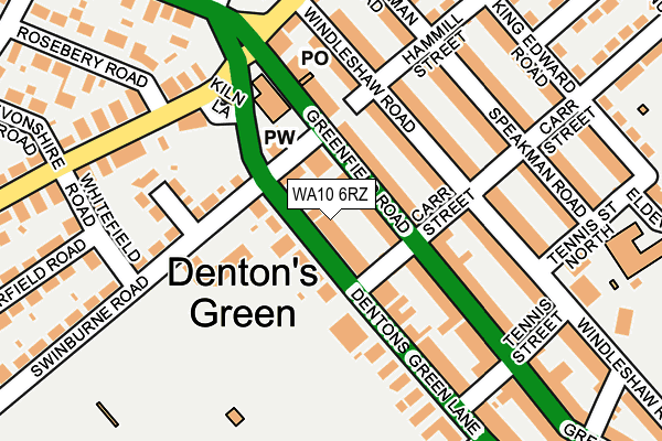 WA10 6RZ map - OS OpenMap – Local (Ordnance Survey) WA10 6RZ map - OS OpenMap – Local (Ordnance Survey)