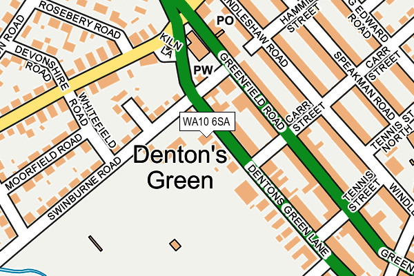 WA10 6SA map - OS OpenMap – Local (Ordnance Survey) WA10 6SA map - OS OpenMap – Local (Ordnance Survey)