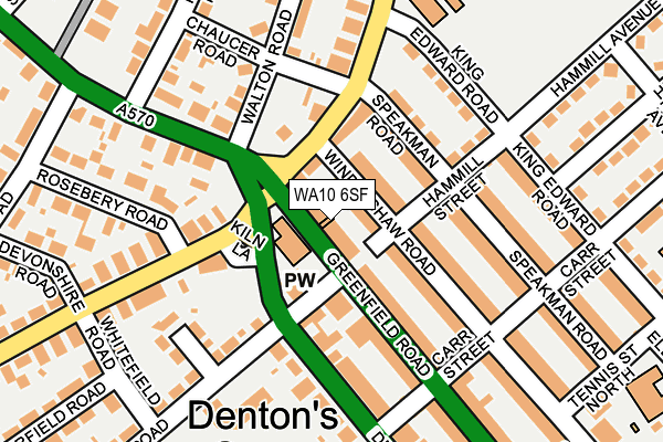 WA10 6SF map - OS OpenMap – Local (Ordnance Survey) WA10 6SF map - OS OpenMap – Local (Ordnance Survey)
