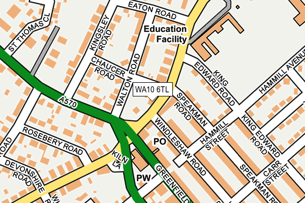 WA10 6TL map - OS OpenMap – Local (Ordnance Survey) WA10 6TL map - OS OpenMap – Local (Ordnance Survey)