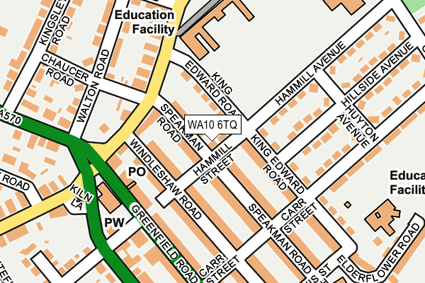 WA10 6TQ map - OS OpenMap – Local (Ordnance Survey) WA10 6TQ map - OS OpenMap – Local (Ordnance Survey)