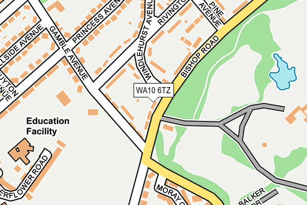 WA10 6TZ map - OS OpenMap – Local (Ordnance Survey) WA10 6TZ map - OS OpenMap – Local (Ordnance Survey)