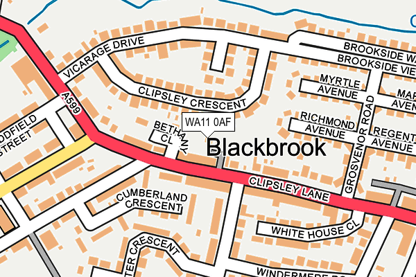 WA11 0AF map - OS OpenMap – Local (Ordnance Survey) WA11 0AF map - OS OpenMap – Local (Ordnance Survey)