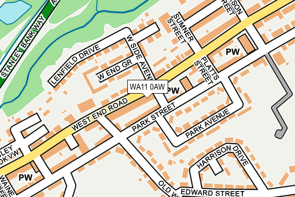 WA11 0AW map - OS OpenMap – Local (Ordnance Survey) WA11 0AW map - OS OpenMap – Local (Ordnance Survey)
