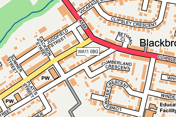 WA11 0BG map - OS OpenMap – Local (Ordnance Survey) WA11 0BG map - OS OpenMap – Local (Ordnance Survey)