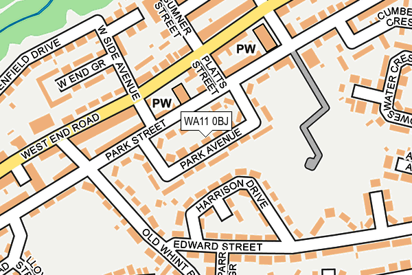 WA11 0BJ map - OS OpenMap – Local (Ordnance Survey) WA11 0BJ map - OS OpenMap – Local (Ordnance Survey)