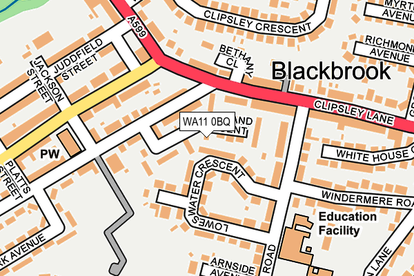 WA11 0BQ map - OS OpenMap – Local (Ordnance Survey) WA11 0BQ map - OS OpenMap – Local (Ordnance Survey)