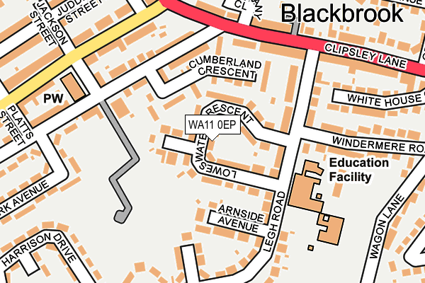 WA11 0EP map - OS OpenMap – Local (Ordnance Survey)