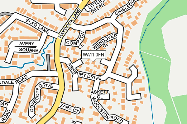 WA11 0FN map - OS OpenMap – Local (Ordnance Survey) WA11 0FN map - OS OpenMap – Local (Ordnance Survey)