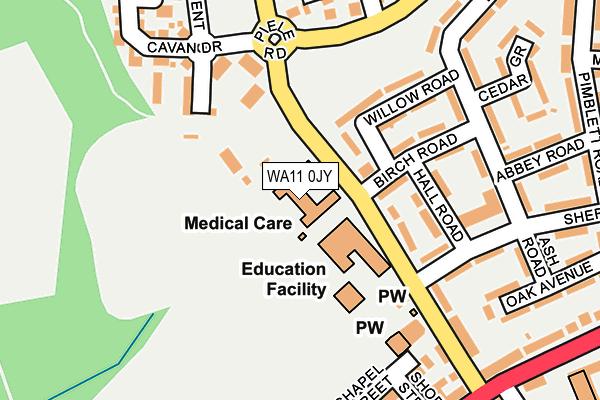 WA11 0JY map - OS OpenMap – Local (Ordnance Survey)