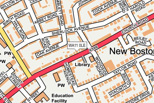 WA11 0LE map - OS OpenMap – Local (Ordnance Survey)