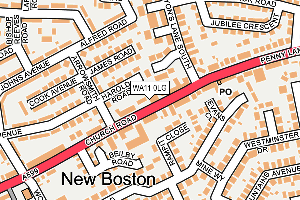 WA11 0LG map - OS OpenMap – Local (Ordnance Survey) WA11 0LG map - OS OpenMap – Local (Ordnance Survey)