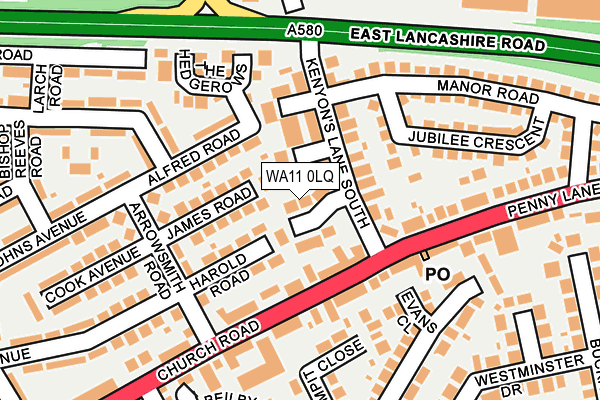WA11 0LQ map - OS OpenMap – Local (Ordnance Survey) WA11 0LQ map - OS OpenMap – Local (Ordnance Survey)