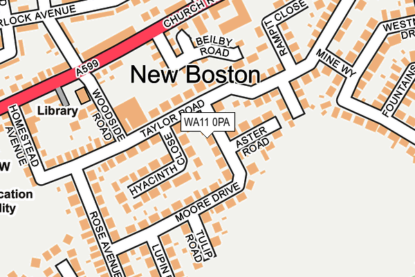 WA11 0PA map - OS OpenMap – Local (Ordnance Survey) WA11 0PA map - OS OpenMap – Local (Ordnance Survey)