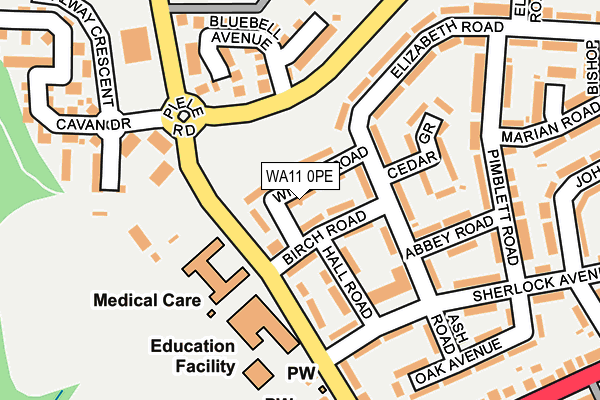 WA11 0PE map - OS OpenMap – Local (Ordnance Survey) WA11 0PE map - OS OpenMap – Local (Ordnance Survey)