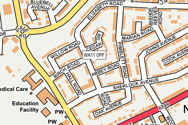 WA11 0PF map - OS OpenMap – Local (Ordnance Survey) WA11 0PF map - OS OpenMap – Local (Ordnance Survey)