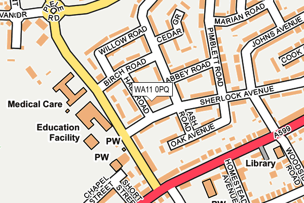 WA11 0PQ map - OS OpenMap – Local (Ordnance Survey) WA11 0PQ map - OS OpenMap – Local (Ordnance Survey)