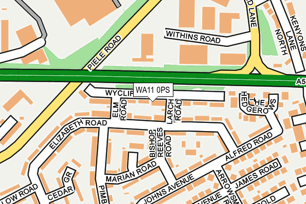 WA11 0PS map - OS OpenMap – Local (Ordnance Survey) WA11 0PS map - OS OpenMap – Local (Ordnance Survey)