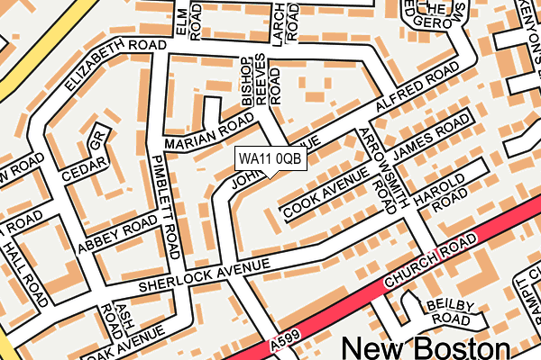 WA11 0QB map - OS OpenMap – Local (Ordnance Survey) WA11 0QB map - OS OpenMap – Local (Ordnance Survey)