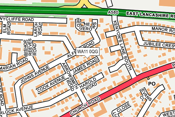 WA11 0QG map - OS OpenMap – Local (Ordnance Survey) WA11 0QG map - OS OpenMap – Local (Ordnance Survey)