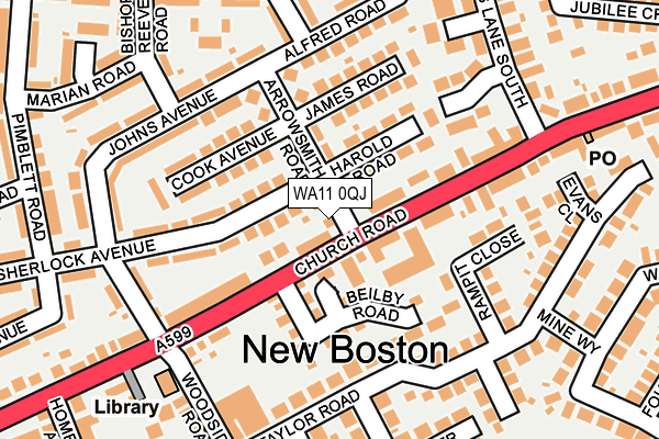WA11 0QJ map - OS OpenMap – Local (Ordnance Survey) WA11 0QJ map - OS OpenMap – Local (Ordnance Survey)