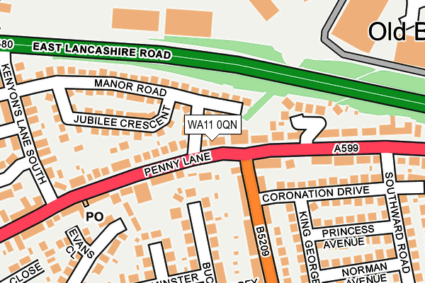 WA11 0QN map - OS OpenMap – Local (Ordnance Survey)