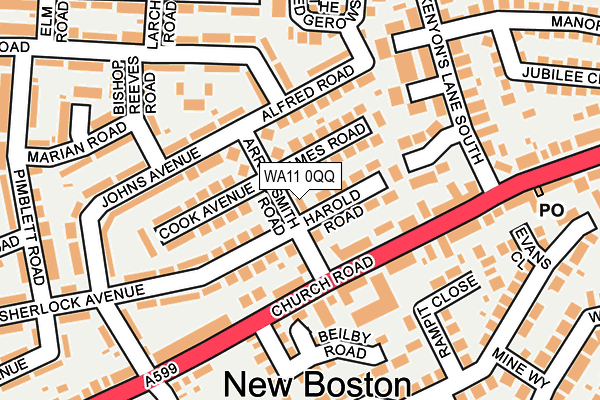 WA11 0QQ map - OS OpenMap – Local (Ordnance Survey) WA11 0QQ map - OS OpenMap – Local (Ordnance Survey)