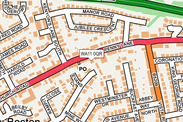 WA11 0QR map - OS OpenMap – Local (Ordnance Survey) WA11 0QR map - OS OpenMap – Local (Ordnance Survey)