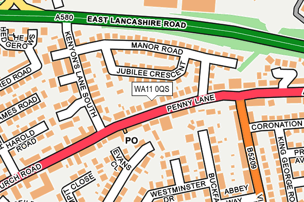 WA11 0QS map - OS OpenMap – Local (Ordnance Survey) WA11 0QS map - OS OpenMap – Local (Ordnance Survey)