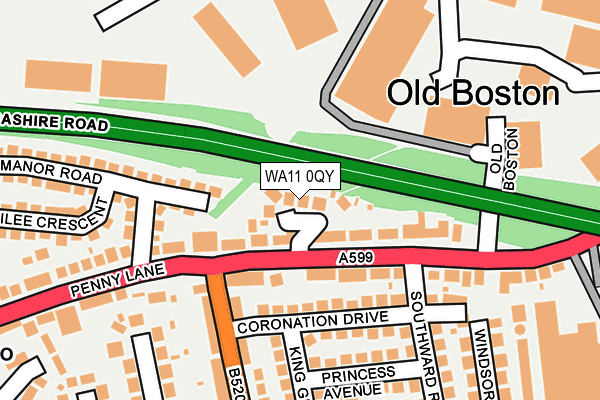 WA11 0QY map - OS OpenMap – Local (Ordnance Survey) WA11 0QY map - OS OpenMap – Local (Ordnance Survey)